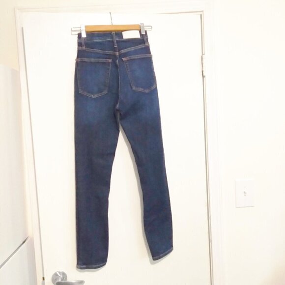 Re / Done Originals Sz 26 'Ultra High Rise Ankle Crop' Dark Wash - Picture 4 of 11